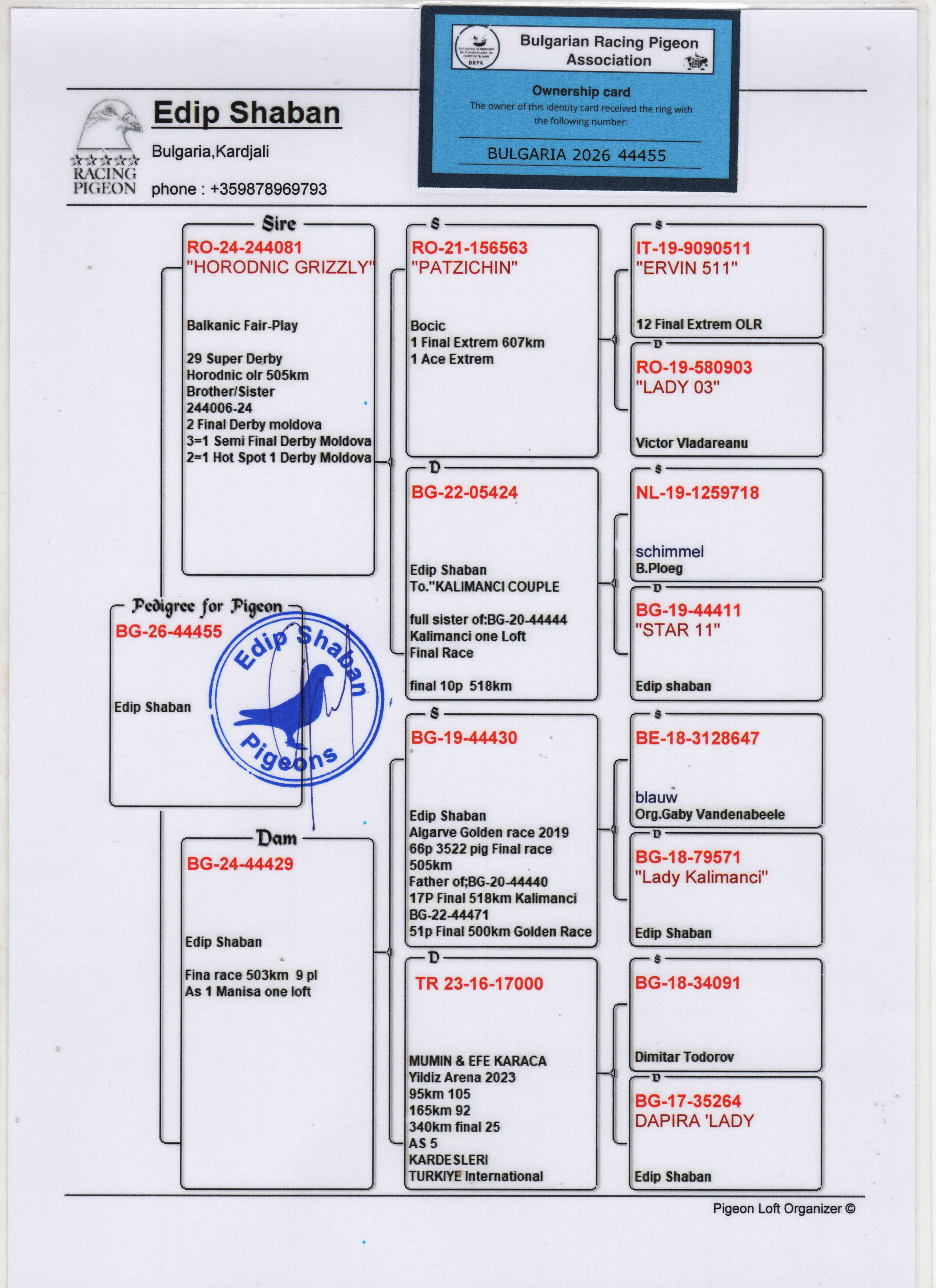 BG26-44455 ERKEK / BABASI 29 FİNAL 505 KM ANNESİ 1 AS MANİSA ARENA 2024