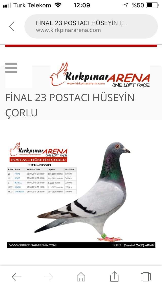 TR21-022016  / POSTACI HUSEYIN CORLU  -  209. FNAL 477 KM