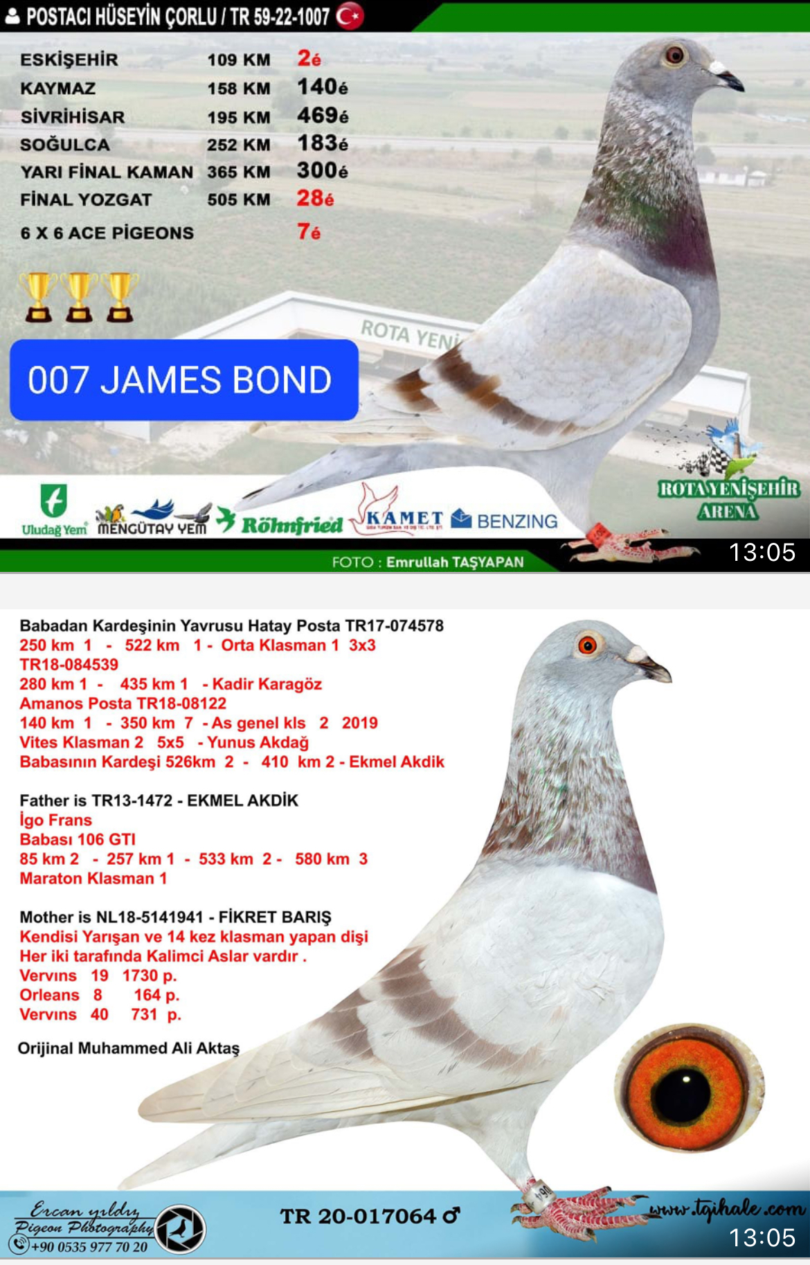 TR25-59-4961 ERKEK / ANNEDEN KARDEŞİ JAMES BOND 3 KUPALI